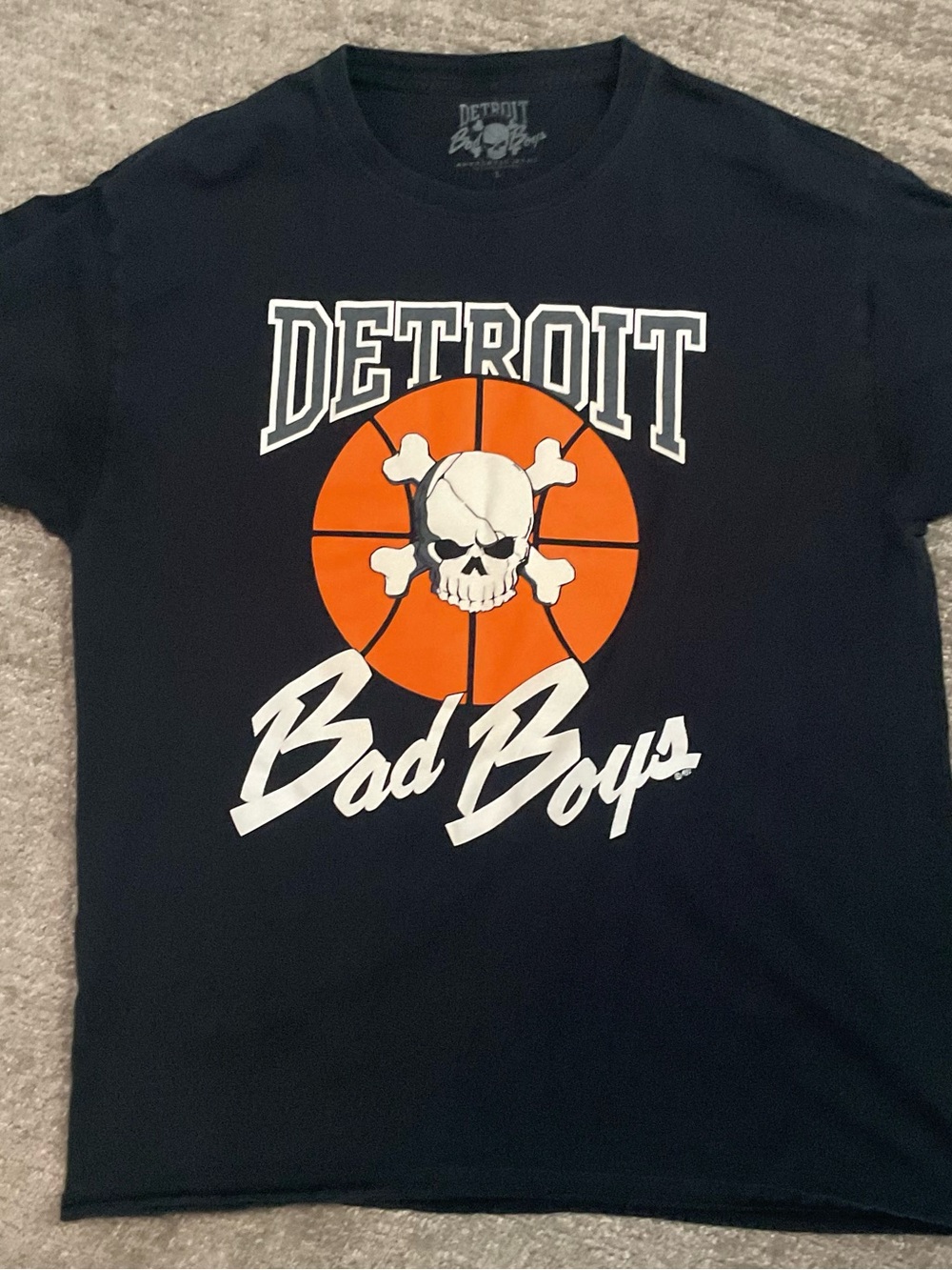 Detroit Bad Boys Graphic Tee - Black with Orange & White